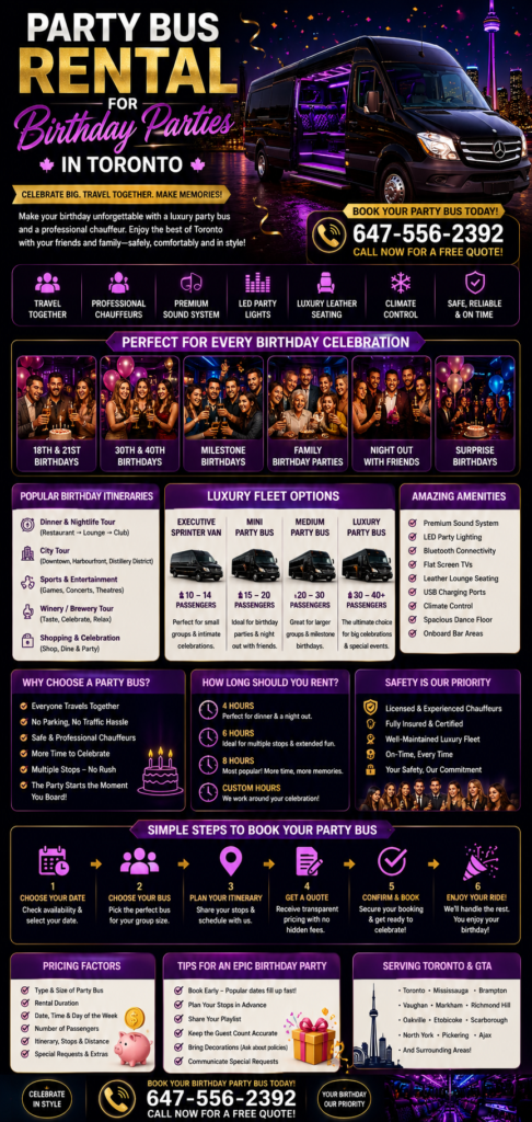 Party Bus Rental for Birthday